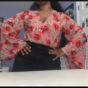 Pink Floral Bodysuit